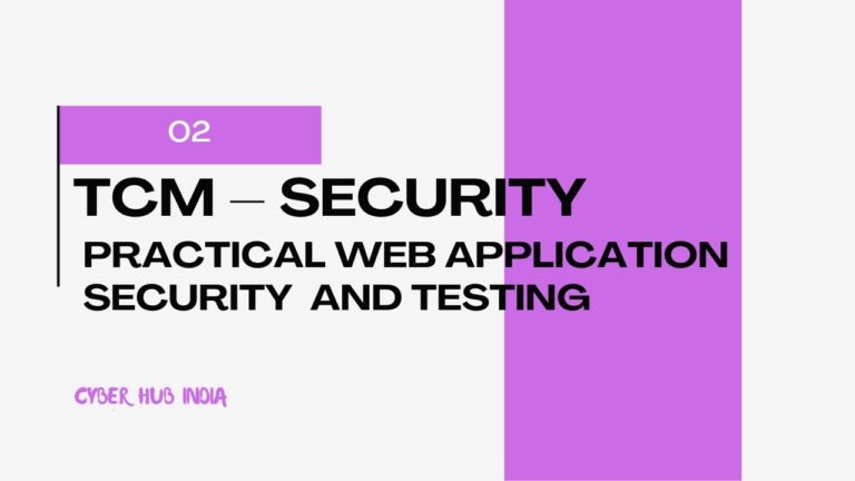 TCM – Practical Web Application Security and Testing